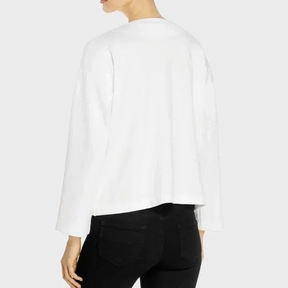 Wmn's EILEEN FISHER Full- Zip Ivory Moto Jacket w/ Side Pockets Small EXCELLENT! - Picture 5 of 15